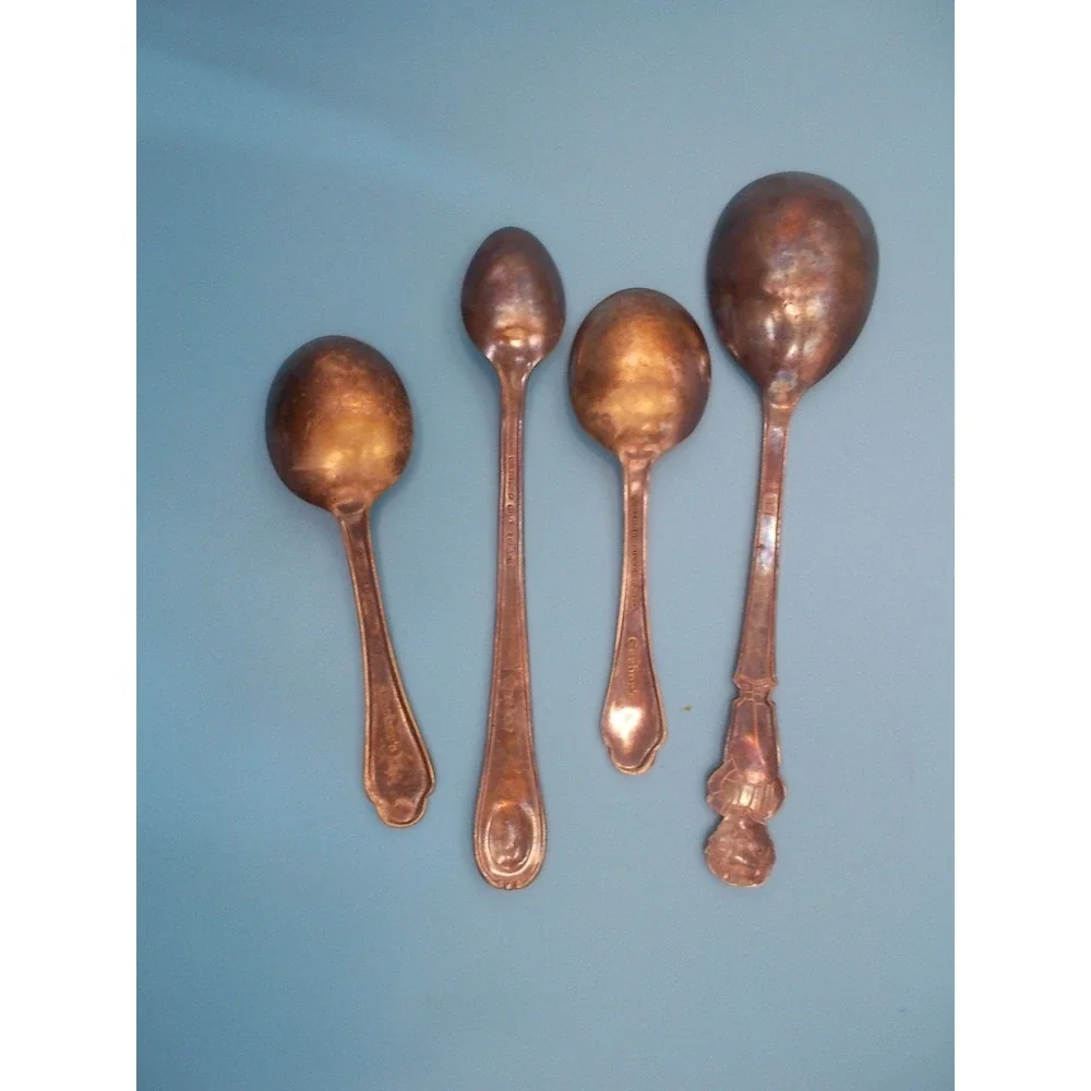 Vintage Gerber Baby Spoons Lot of 4 Silver Plate Collectible Advertising Spoon